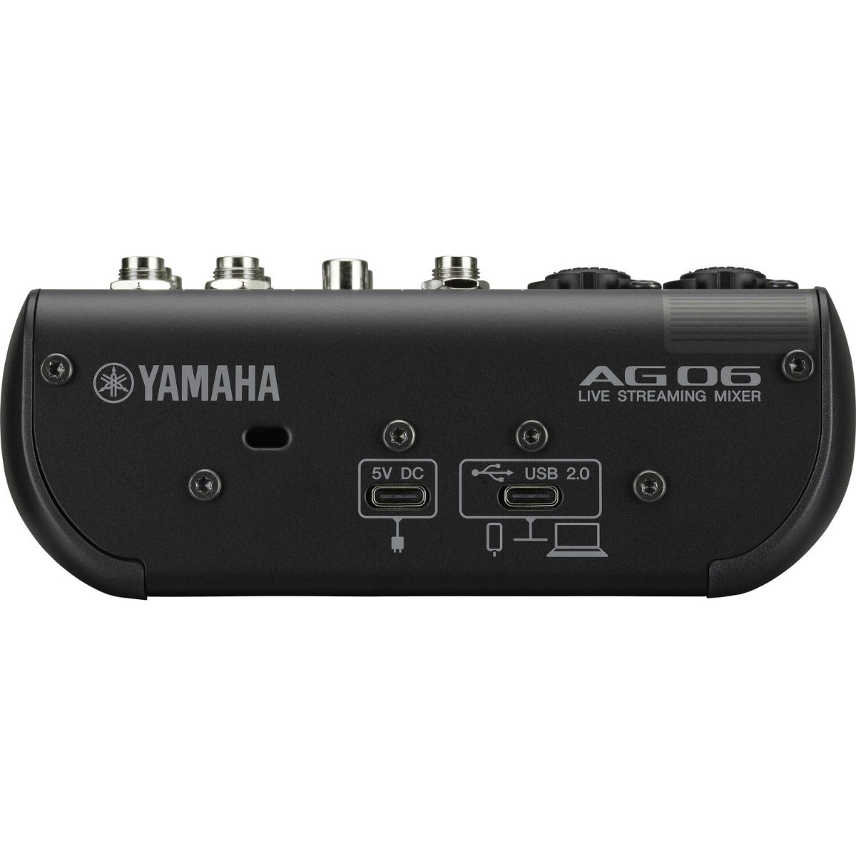 Yamaha AG06 MK2 digital mixer with multiple input channels and intuitive control layout for live sound and recording.