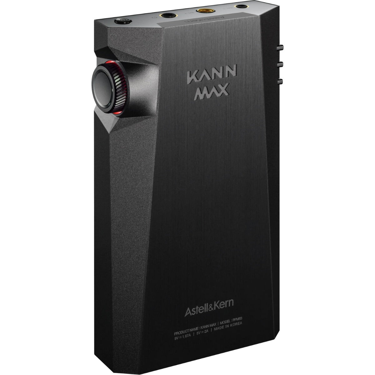 Astell&Kern Kann Max portable music player in sleek anthracite grey with a modern design and intuitive interface.