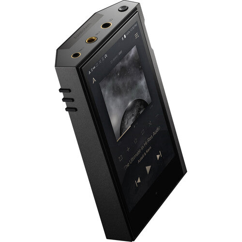 Astell&Kern Kann Max portable music player in anthracite grey with sleek design and intuitive controls.
