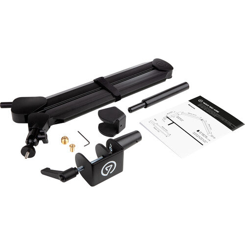 Elgato Wave Mic Arm for broadcast microphones, adjustable metal arm with mounting clamp, suitable for streaming and recording setups.