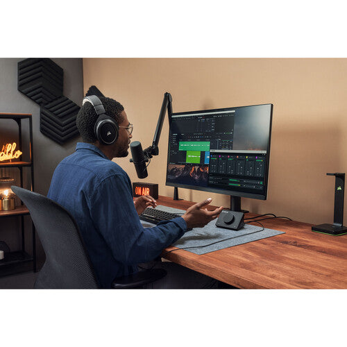 Elgato Wave Mic Arm for broadcast microphones, adjustable metal arm with cable management, designed for streaming and recording setups.