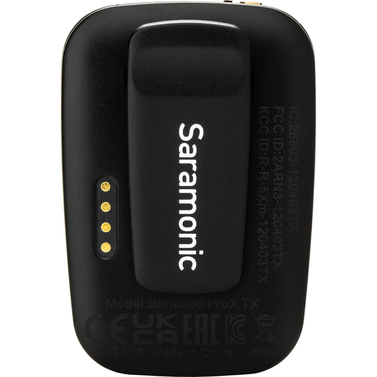Saramonic Blink500 ProX B1 creator wireless microphone system with transmitter and receiver, compact setup for professional audio.
