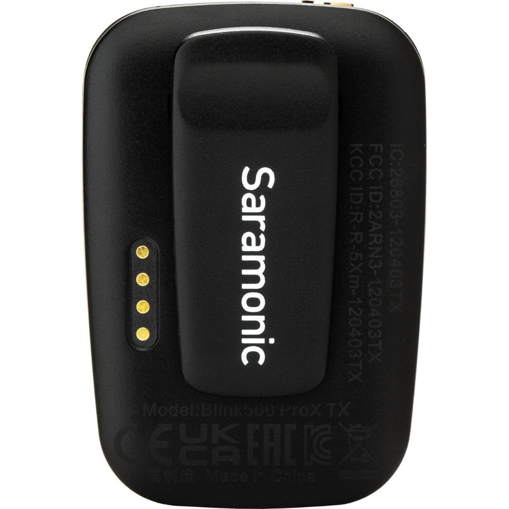 Saramonic Blink500 ProX B2 wireless microphone system with two transmitters and receiver for content creation.