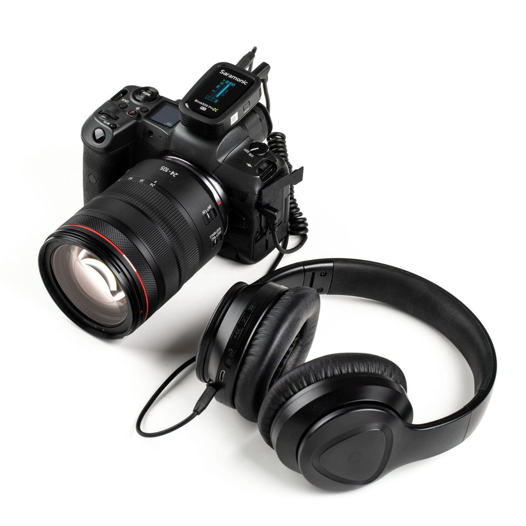 Saramonic Blink500 ProX B2 creator wireless microphone system with compact transmitters and receivers for high-quality audio.