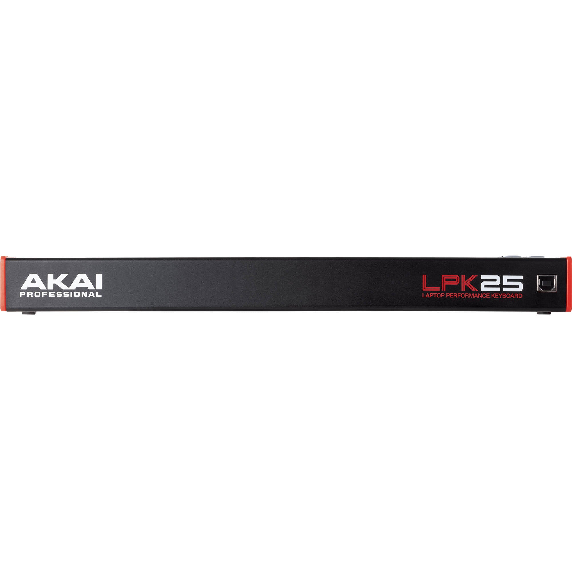 Akai Professional LPK25 MK2 MIDI keyboard with 25 velocity-sensitive keys and compact design, ideal for music production.