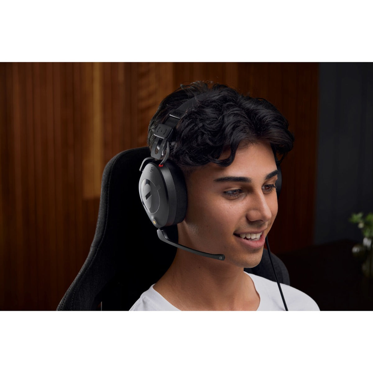 Rode NTH-100M gaming headphones with over-ear design, black ear cups, and adjustable headband for immersive gaming audio.