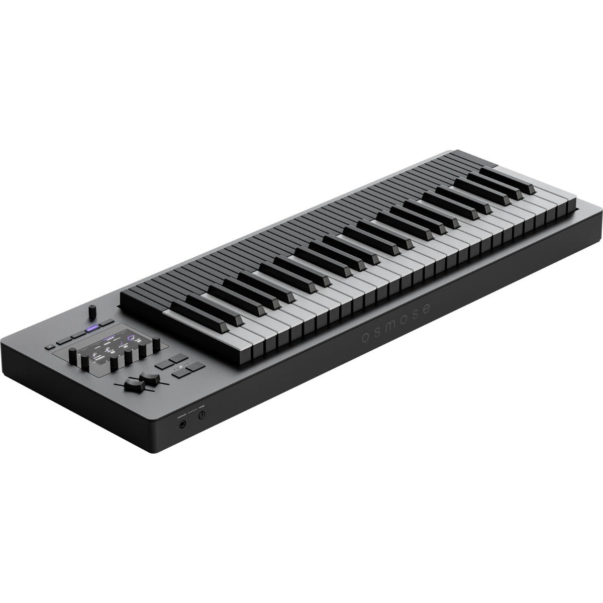 Expressive E Osmose 49 synthesizer with keyboard, compact design, and control knobs, showcasing its expressive performance features.