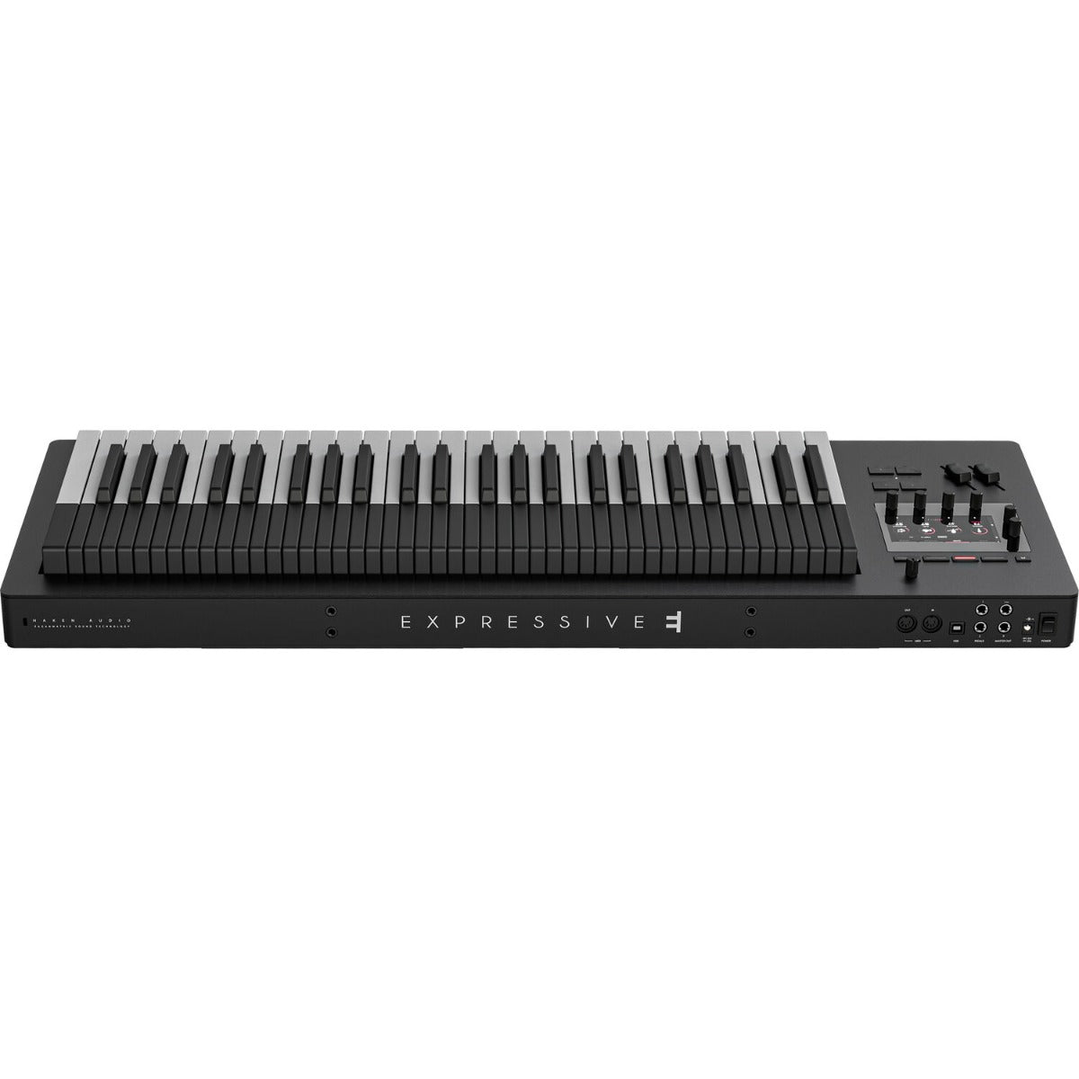 Expressive E Osmose 49 synthesizer with expressive keyboard and control knobs, designed for professional sound creation and performance.