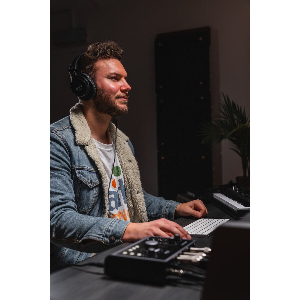 Audient iD24 audio interface with multiple input and output ports, compact design, and professional audio controls.