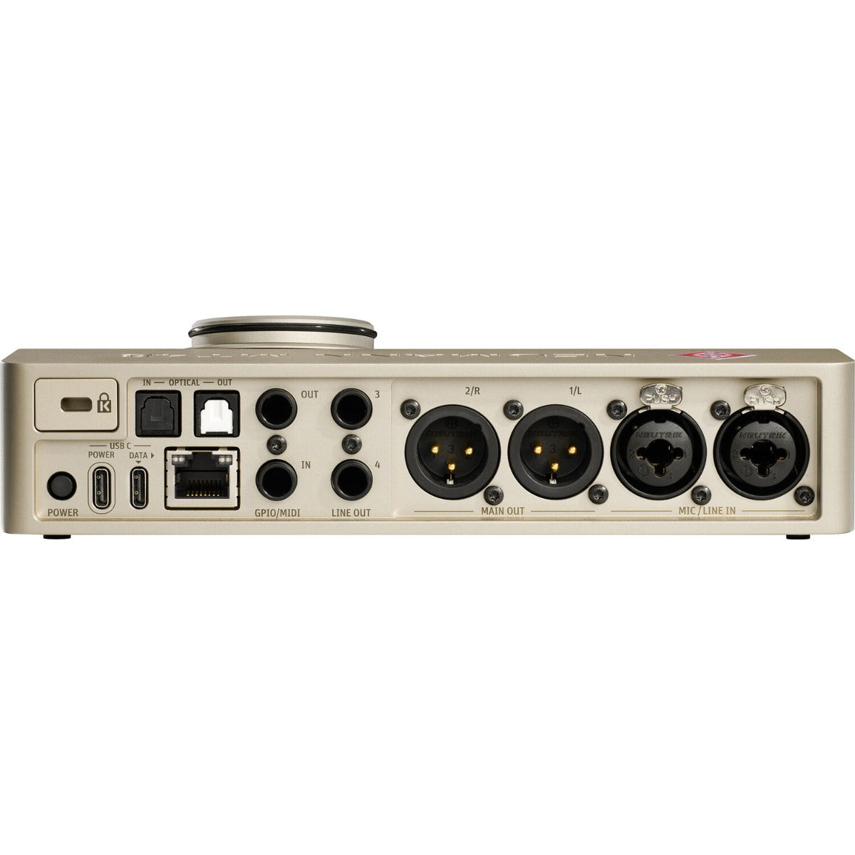 Neumann MT 48 audio interface with control knobs and input ports, designed for professional sound recording and music production.