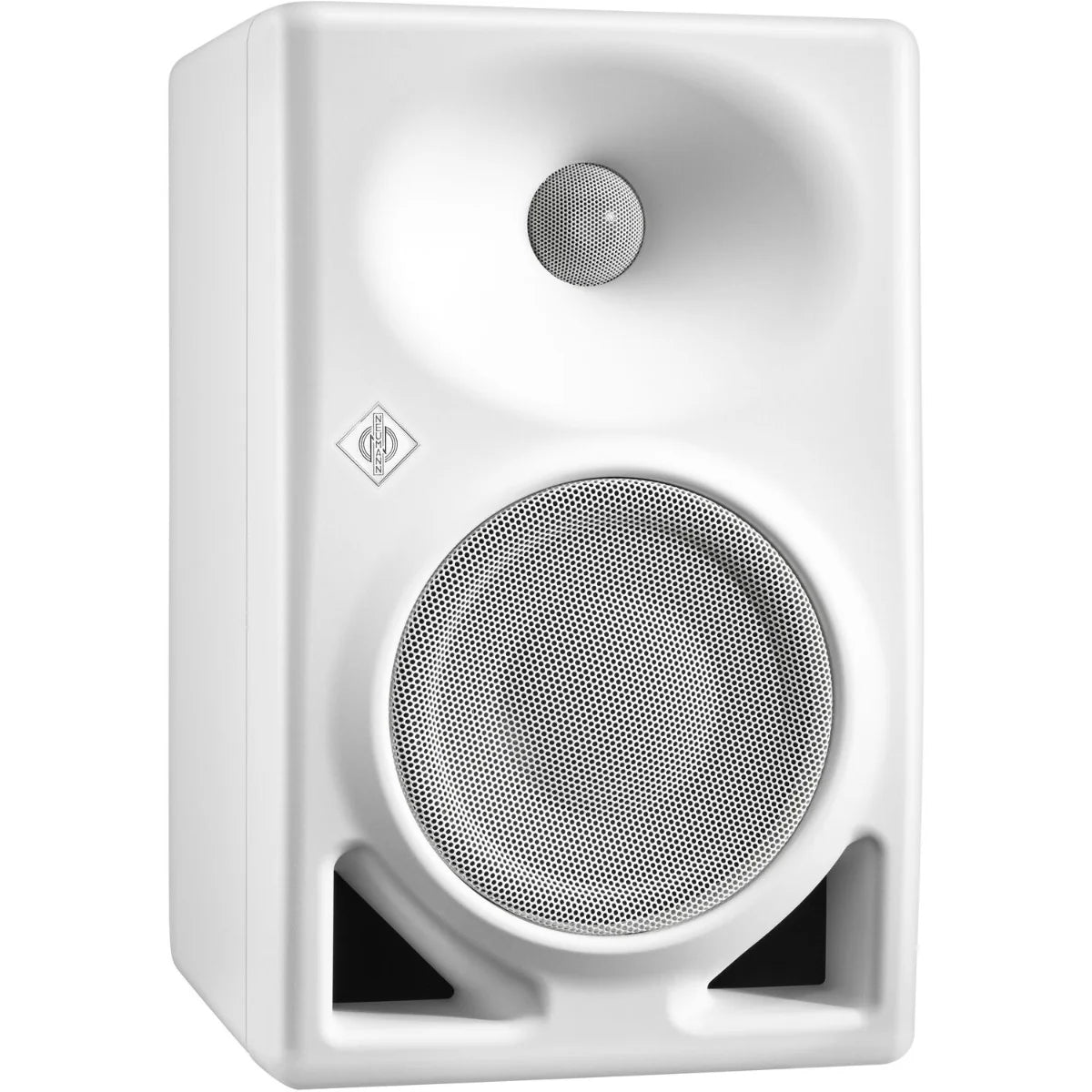Neumann KH 120 II active nearfield studio monitors with sleek black finish and detailed speaker drivers.
