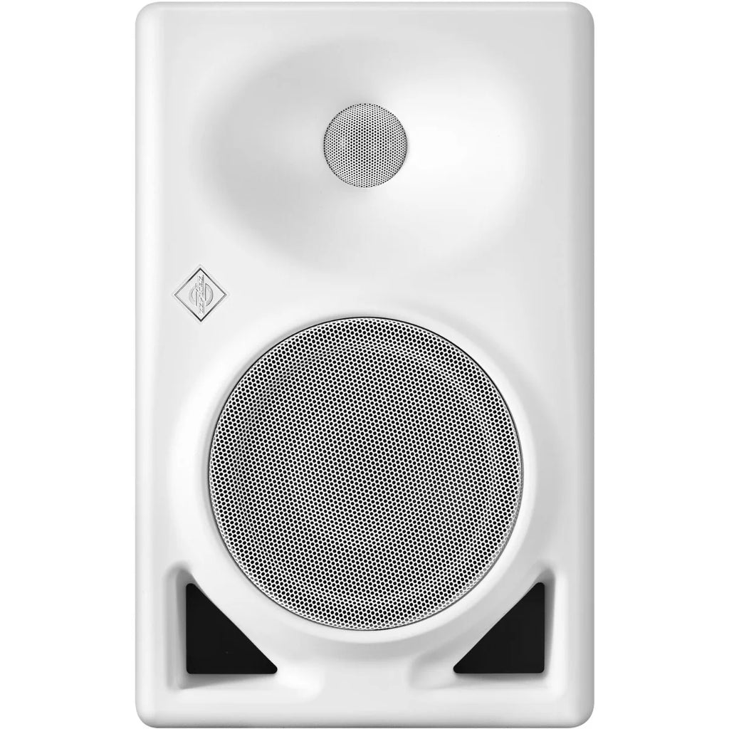 Neumann KH 120 II active nearfield monitors with sleek black finish and detailed speaker cones for professional audio monitoring.