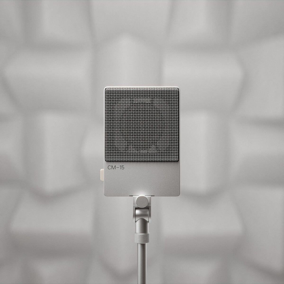 Teenage Engineering CM-15 condenser microphone with sleek design and professional audio capturing capabilities.
