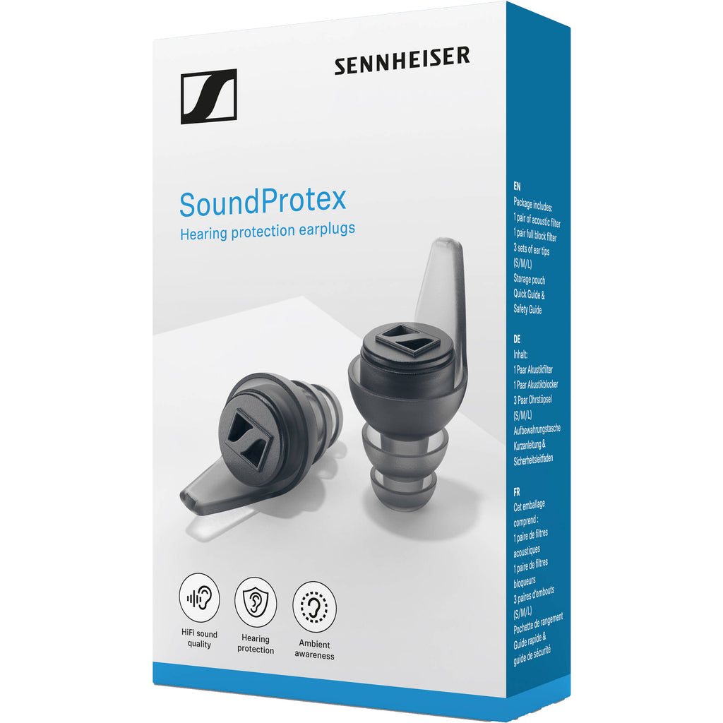 Sennheiser SoundProtex hearing protection ear muffs with padded headband and adjustable fit for noise reduction.