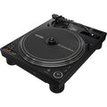 Pioneer DJ PLX-CRSS12 DJ turntable with a sleek black design and detailed control knobs, ready for professional mixing.