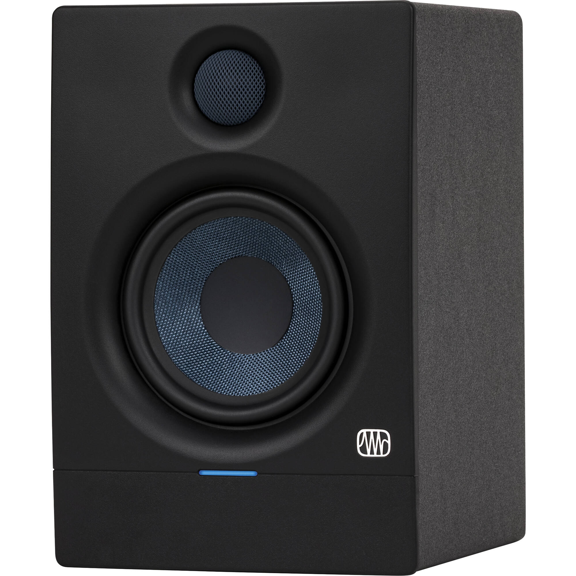 Presonus Eris 4.5 BT 2nd Gen desktop speakers with black finish, showing the speaker drivers and control knobs.