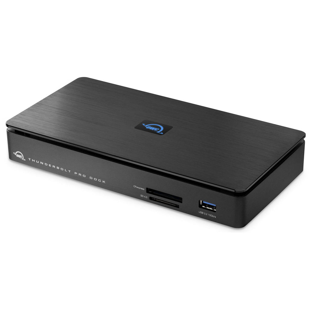OWC Thunderbolt Pro Dock with multiple ports including USB, Thunderbolt, and Ethernet for high-performance device connectivity.