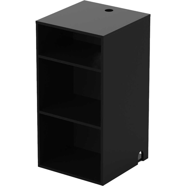 Glorious Modular Mix Rack DJ table with adjustable compartments and sturdy construction for professional audio setup.