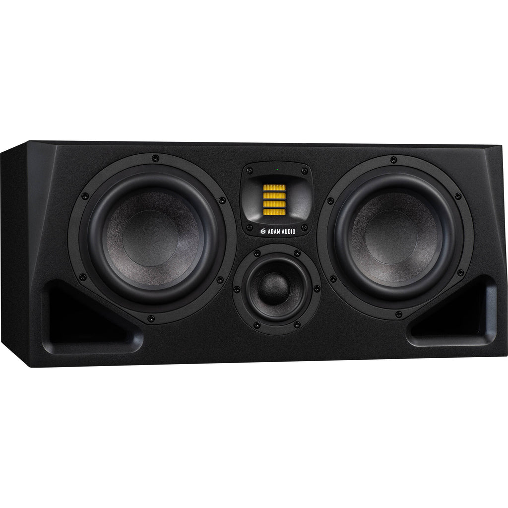 Adam Audio A77H mid-field and main studio monitors shown with detailed front view and driver components.