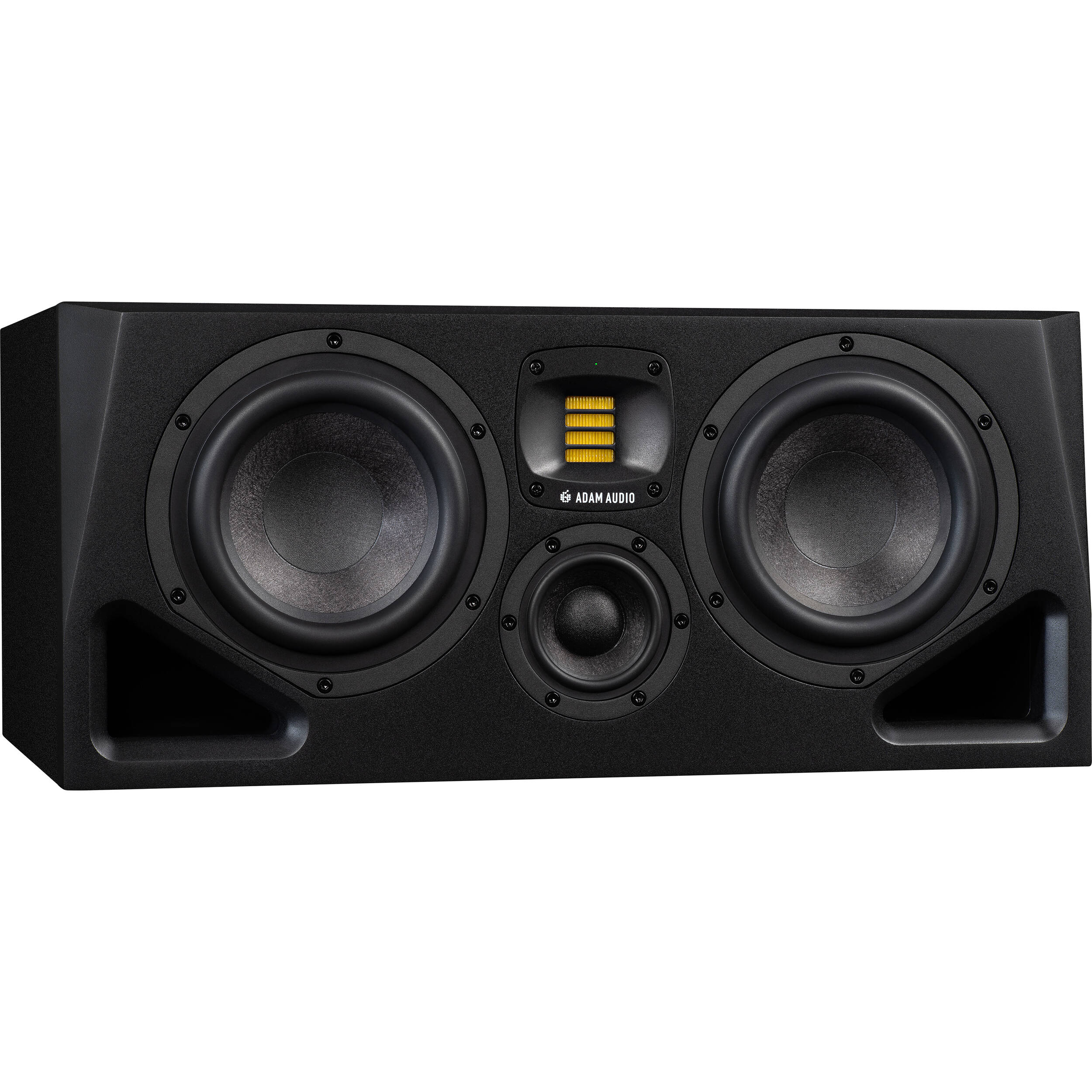 Adam Audio A77H mid-field and main studio monitors shown with detailed front view and driver components.