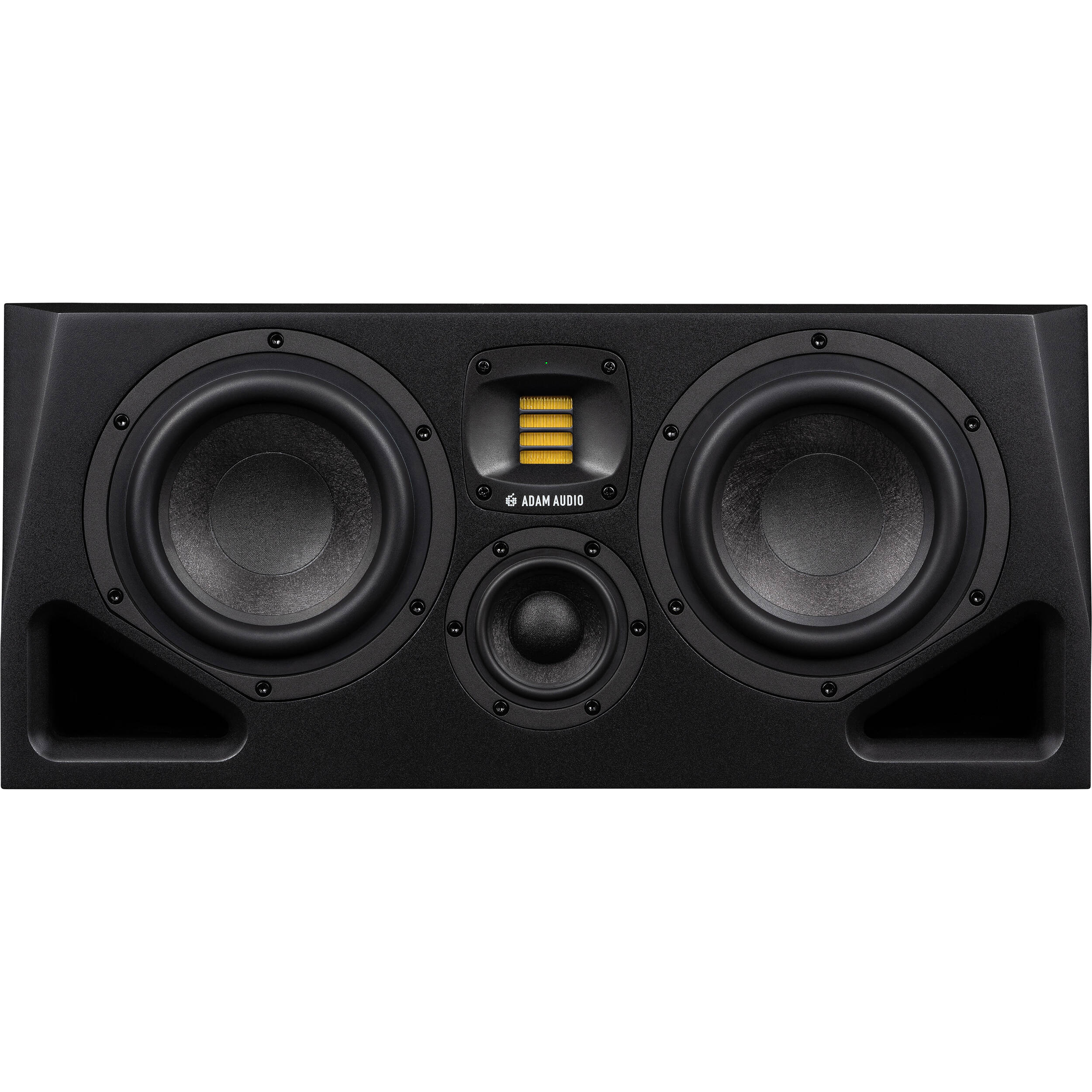 Adam Audio A77H mid-field and main studio monitor speakers with black enclosure and front-facing drivers.