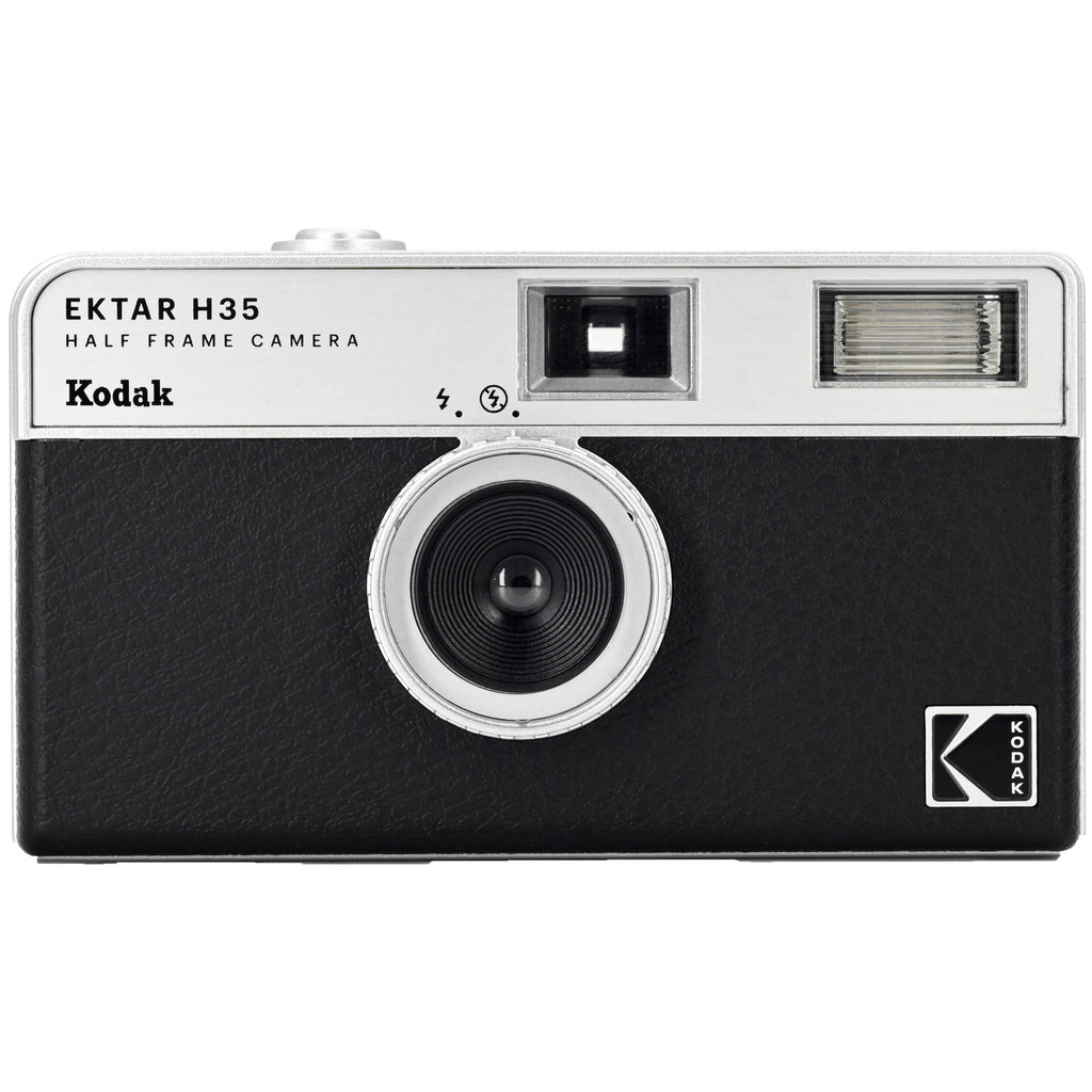 Kodak EKTAR H35 half frame compact instant camera with black body and vintage design, ideal for film photography.