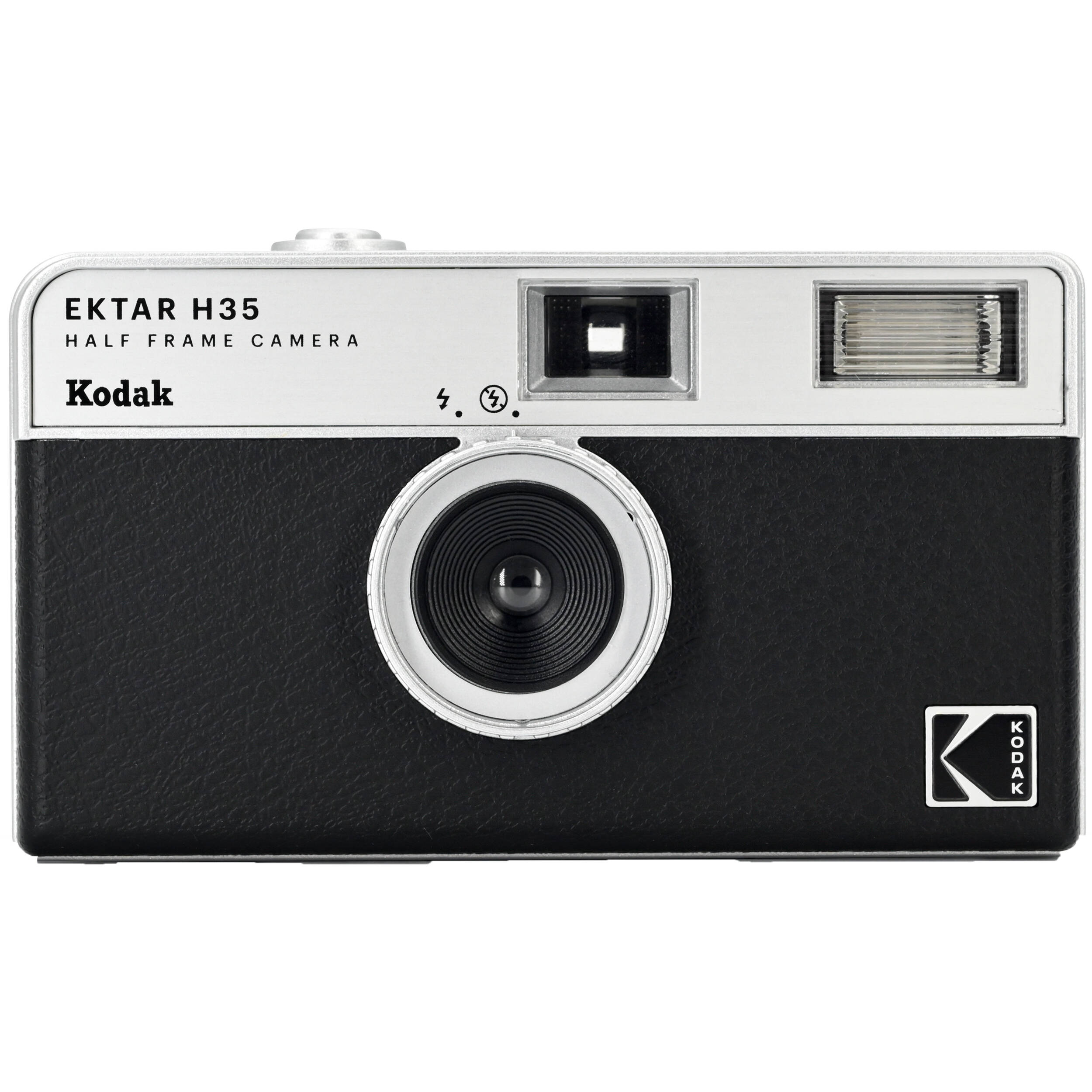 Kodak EKTAR H35 half frame compact instant camera with black body and vintage design, ideal for film photography.