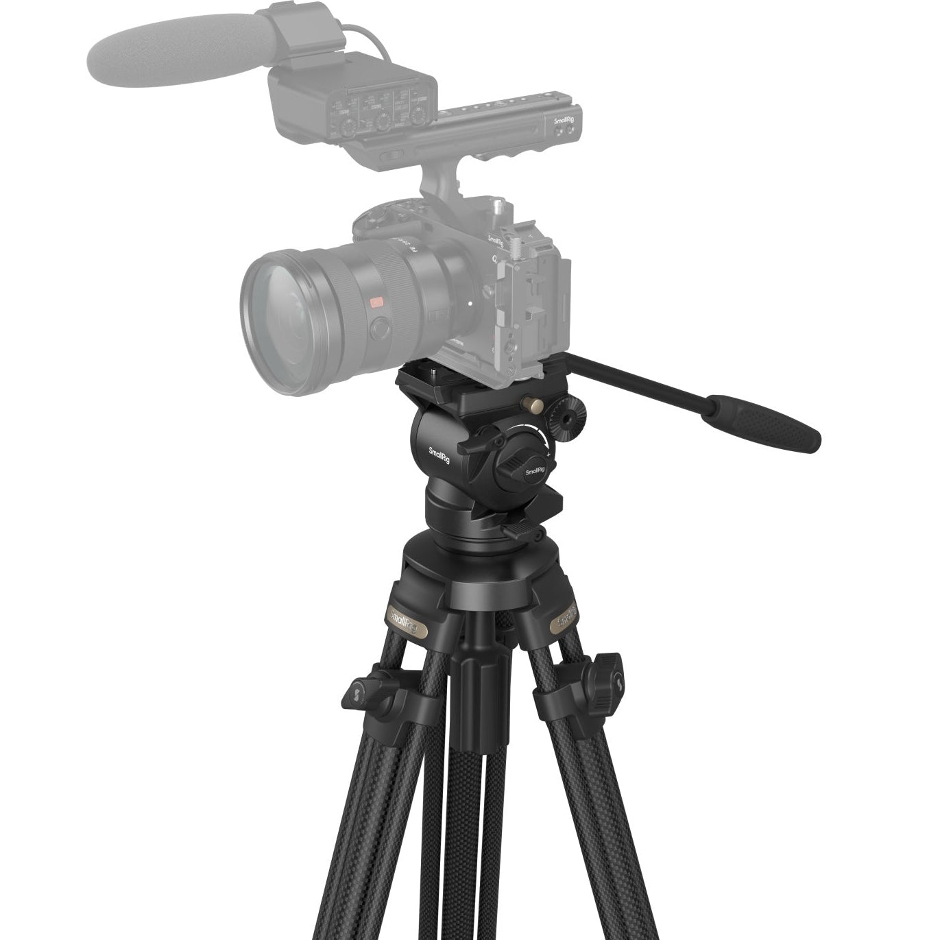 SmallRig AD-50 lightweight carbon fiber tripod kit with adjustable legs and compact design for videography support.