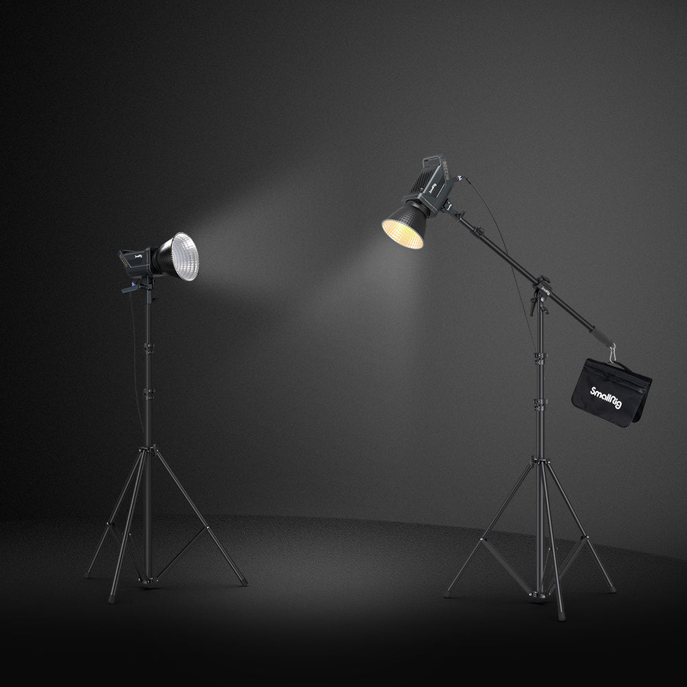 SmallRig RA-S280A air-cushioned light stand with adjustable arm, ideal for video lighting setups and photography equipment.