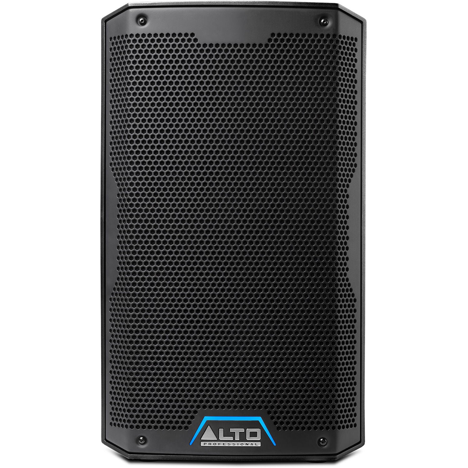 Alto Professional TS408 PA speaker system with dual speaker units and control panels, designed for professional sound reinforcement.