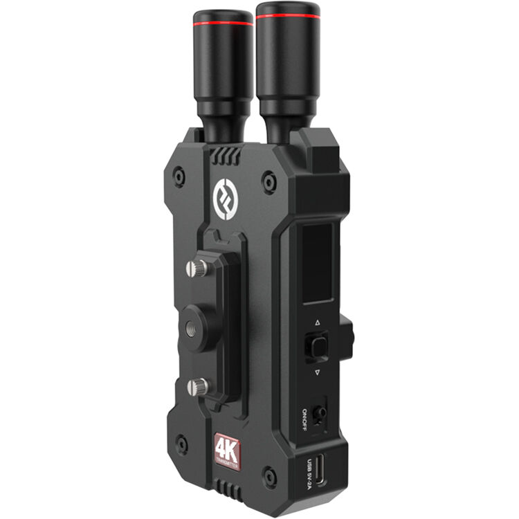 Hollyland Mars 4K wireless video transmitter system with antennas and control interface for professional video transmission.