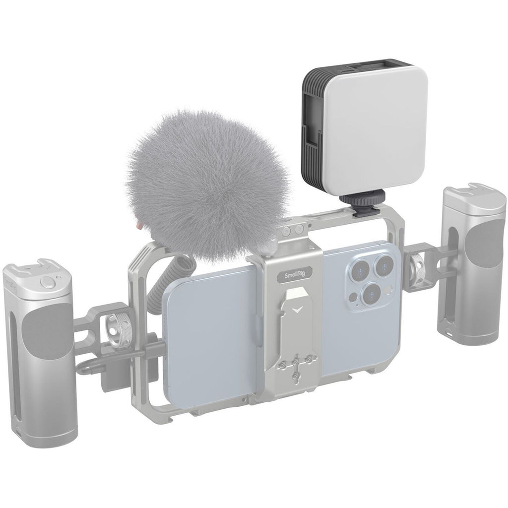 SmallRig Vibe P108 RGB video light showing adjustable color settings and compact design for versatile filming lighting.