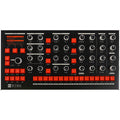 Melbourne Instruments Nina semi-modular synthesizer with knobs, patch points, and colorful controls on a black panel.
