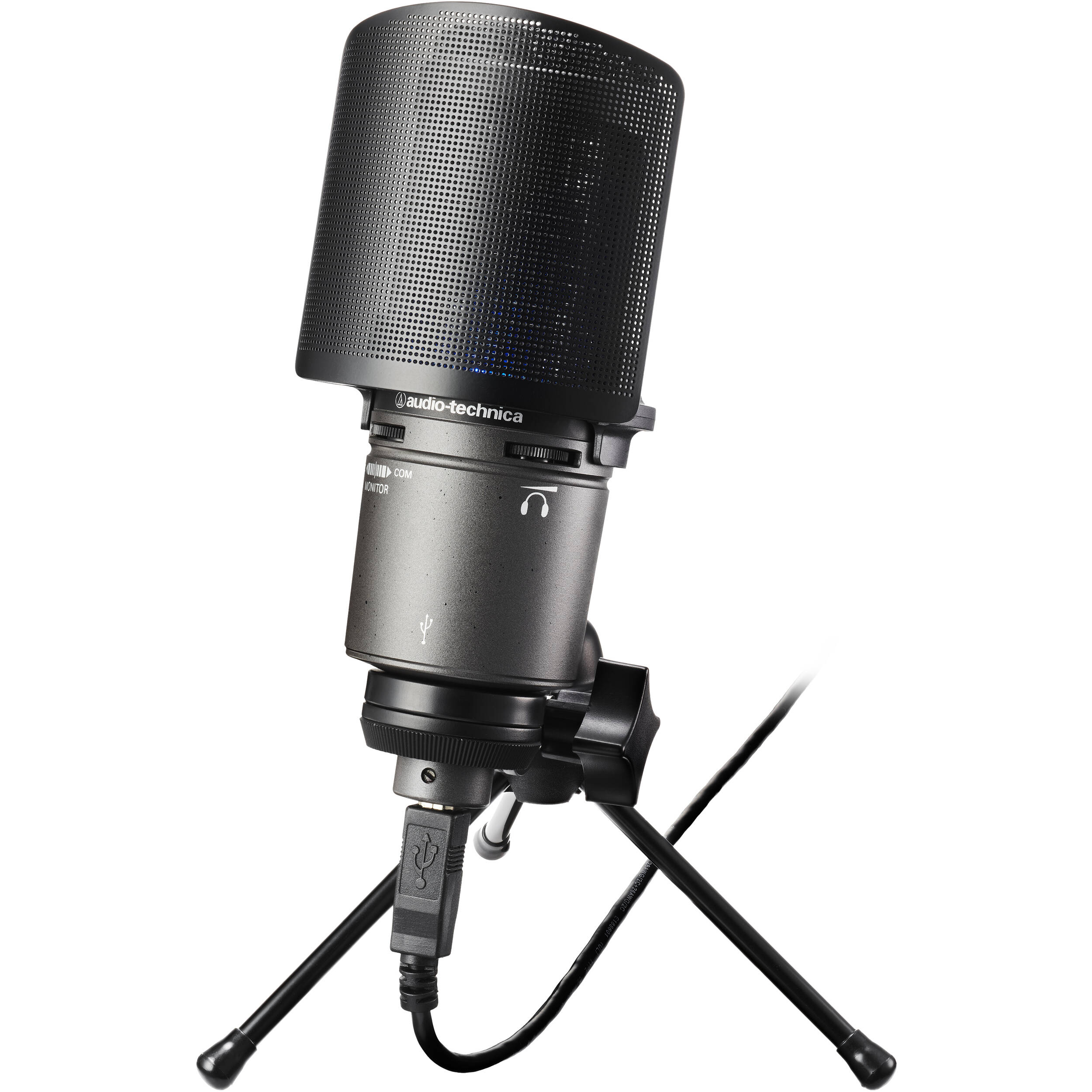Audio Technica AT8175 microphone pop filter with mesh screen to reduce plosive sounds and improve vocal clarity.