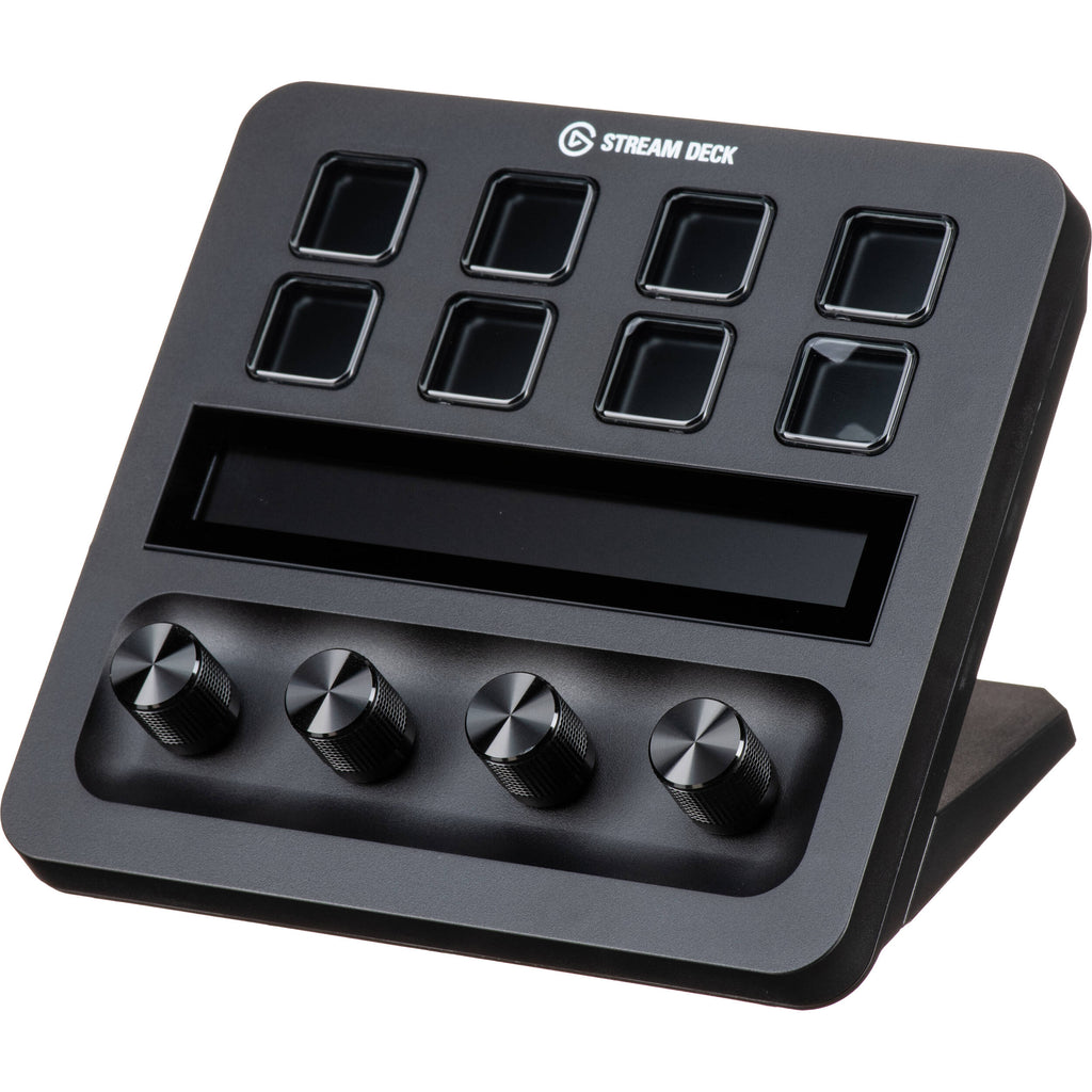 Elgato Stream Deck+ video editing controller with customizable LCD keys for streamers and content creators.