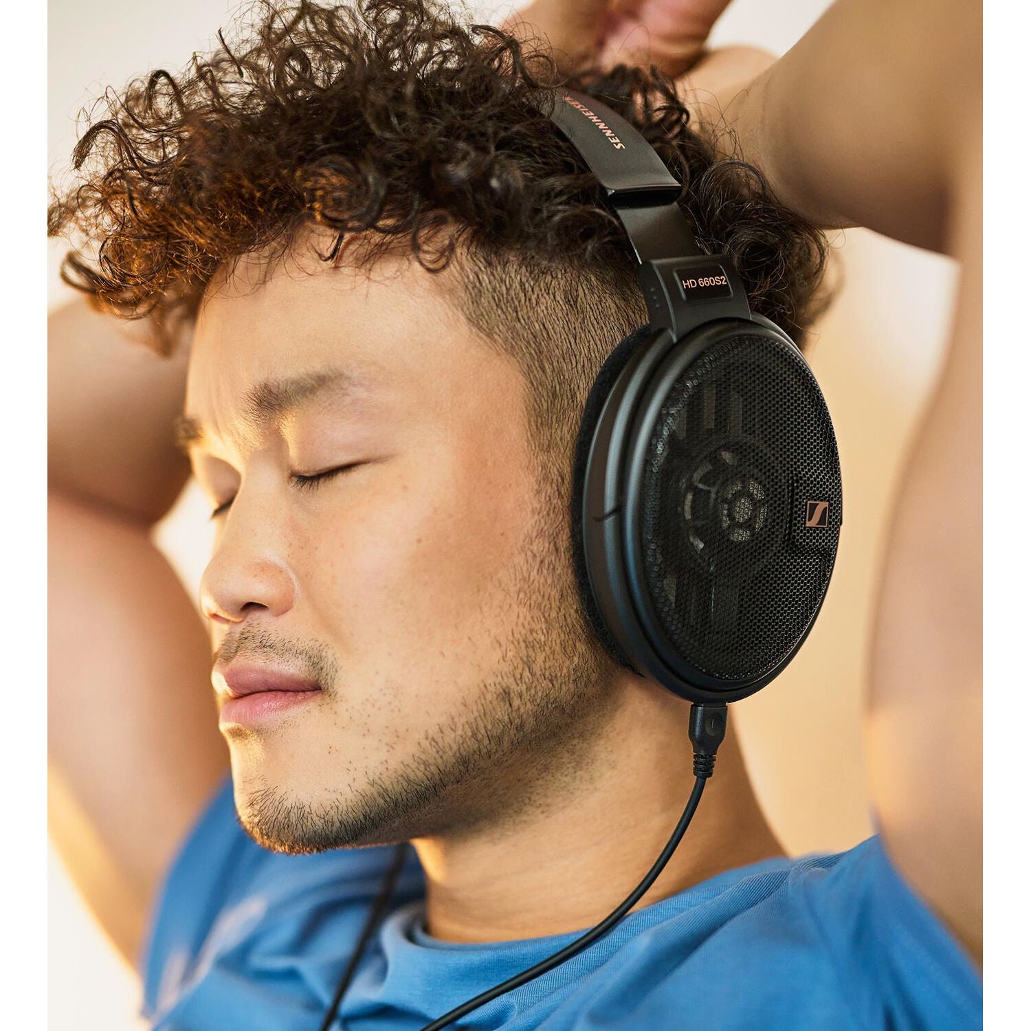 Sennheiser HD 660S2 open-back headphones with ear cups and headband, designed for high-fidelity sound.