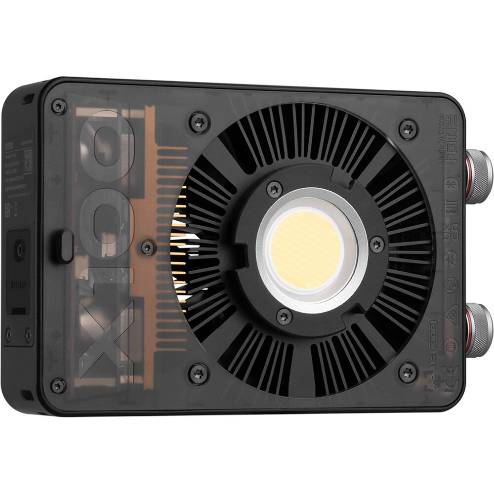 Zhiyun Molus X100 bi-color LED light with adjustable brightness and color temperature, suitable for professional photography and video.