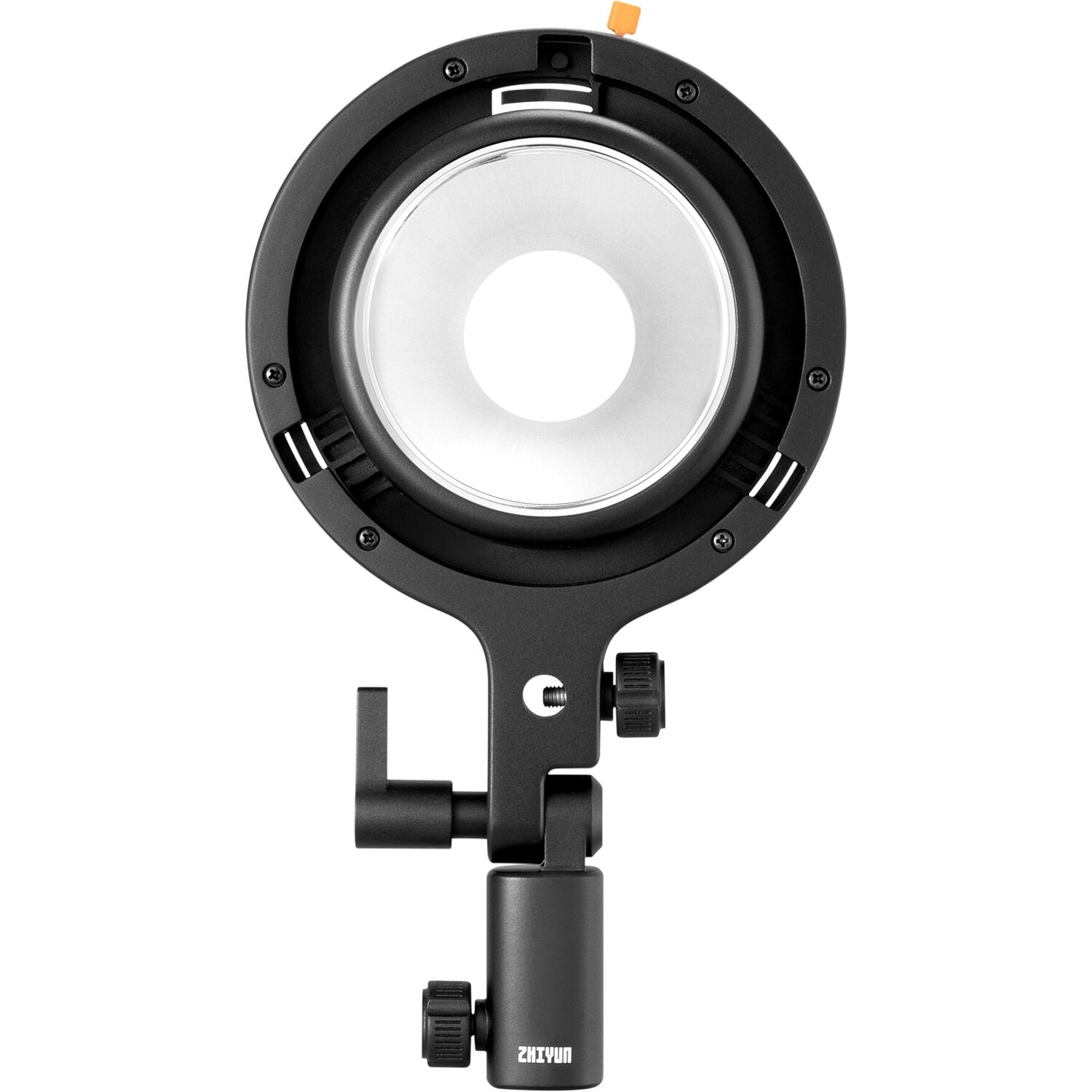 Zhiyun Molus X100 Pro bi-color LED light showing adjustable panel with multiple LEDs and control knobs for lighting setup.