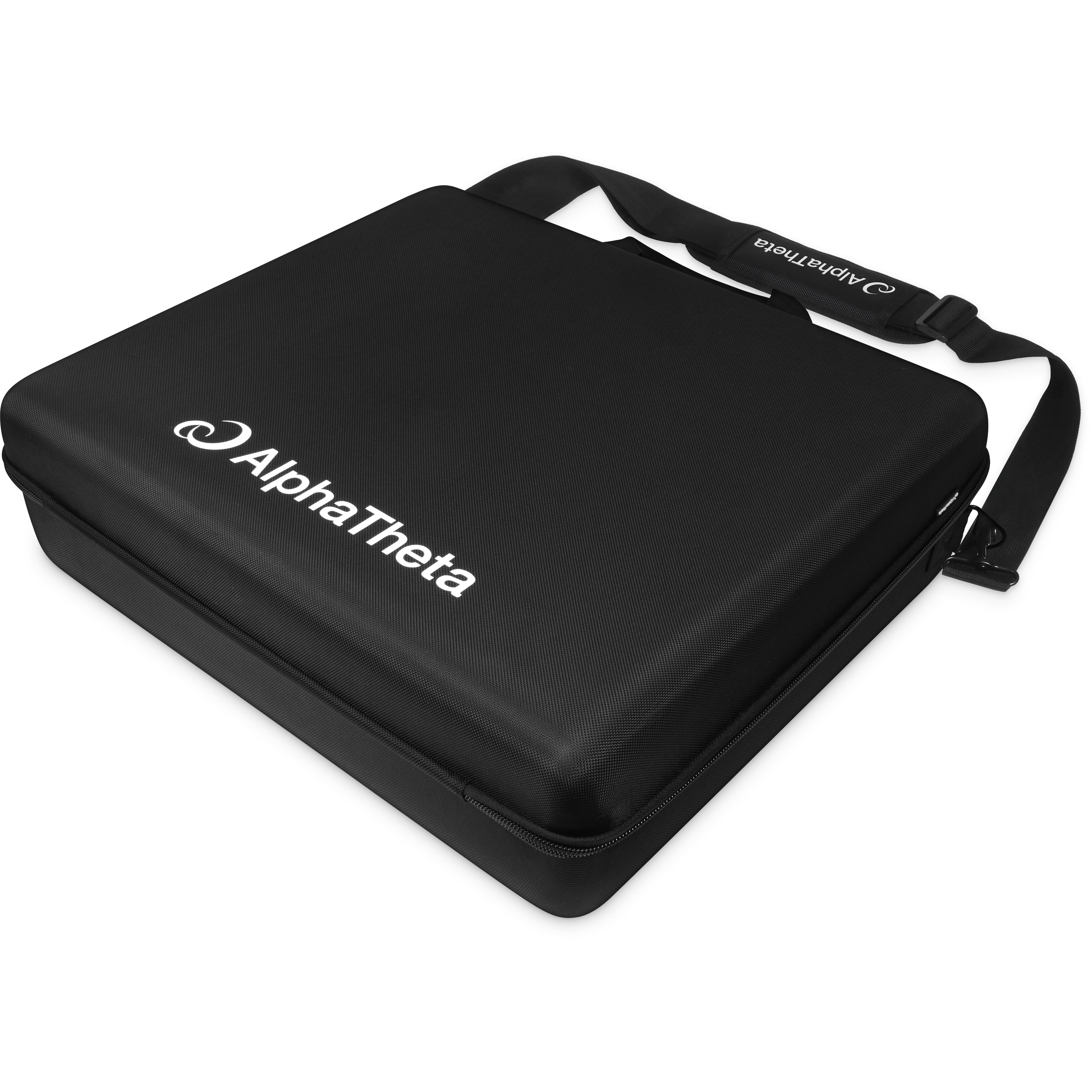 AlphaTheta DJC-3000X DJ hard case with padded interior for CDJ-3000X, black protective travel bag with handle and secure closures.