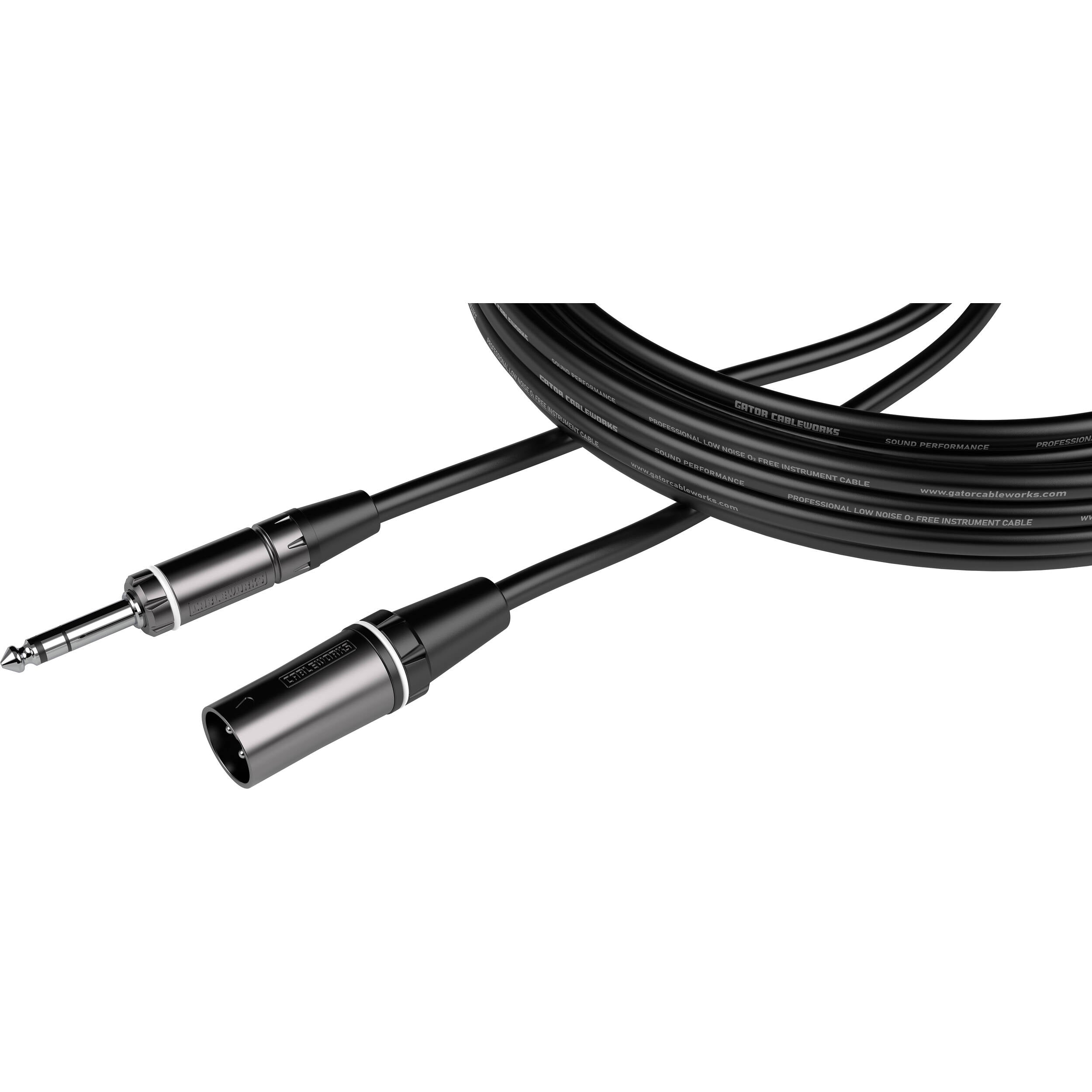Gator Composer Series GCWC-XLR-20MTRS 6m XLR male to 6.3mm TRS cable, flexible audio cable for professional audio connections.
