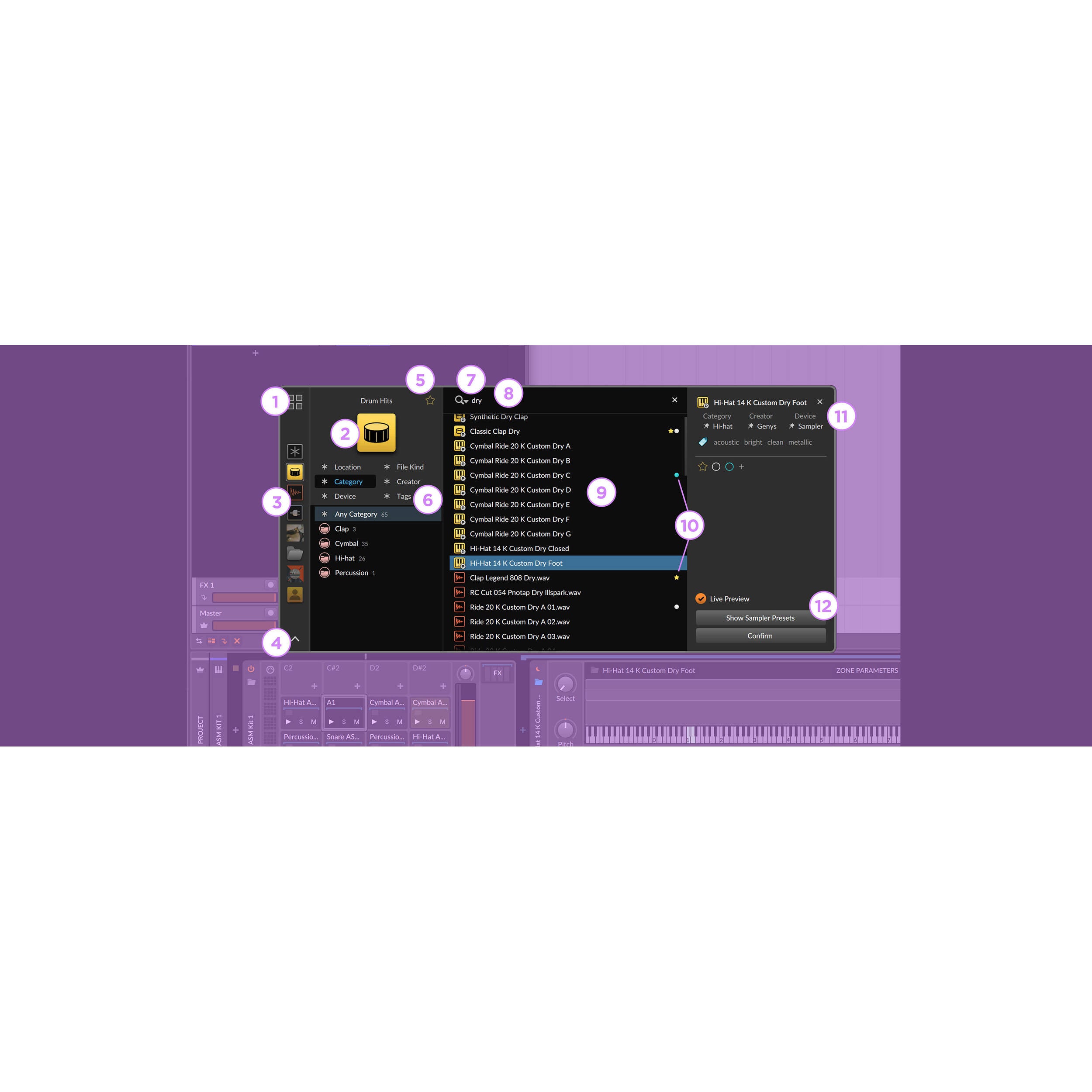 Bitwig Studio Essentials 5 music production software interface with digital audio tracks and mixing controls.