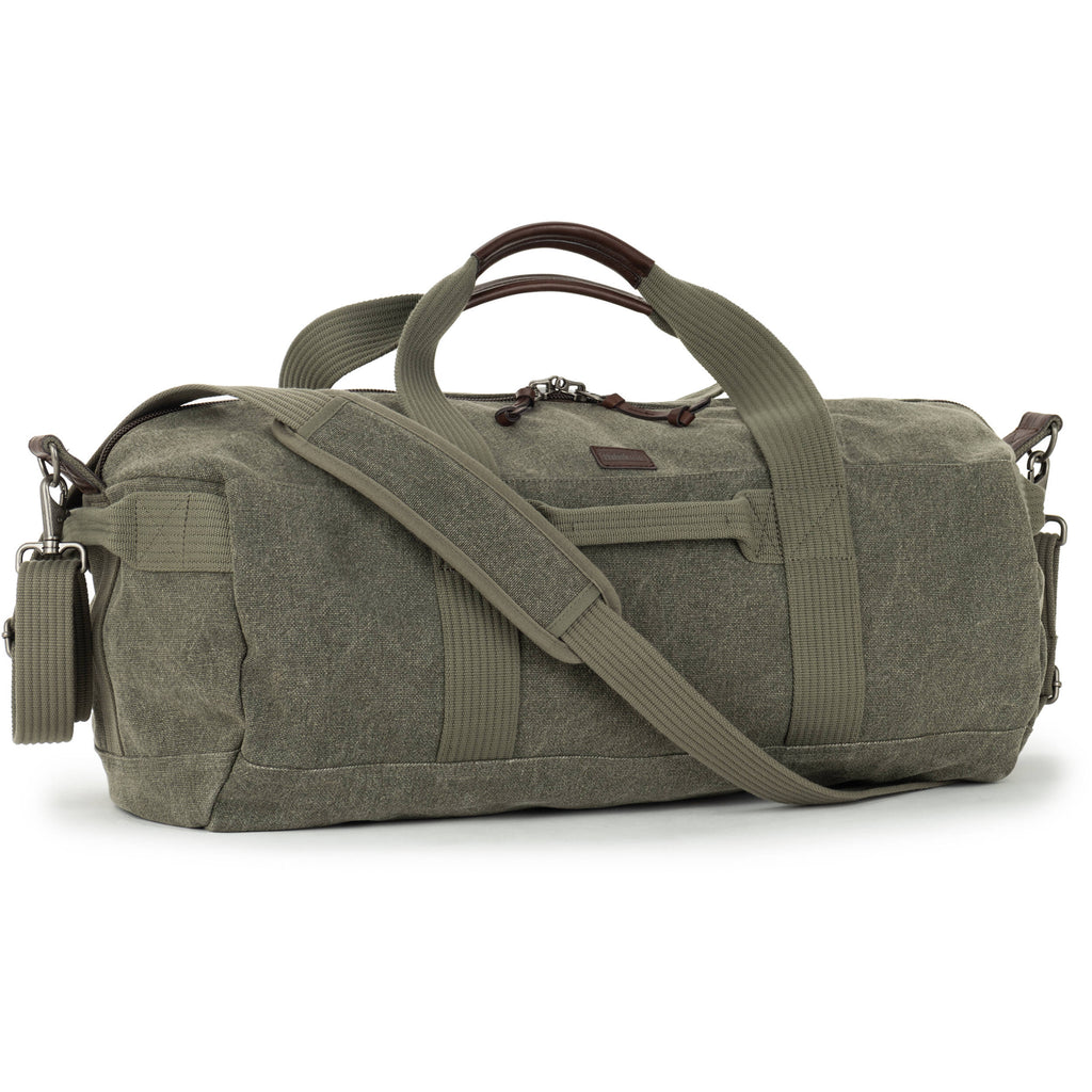 Think Tank Retrospective Duffel bag designed for video equipment storage, showing its durable, spacious design and sturdy handles.