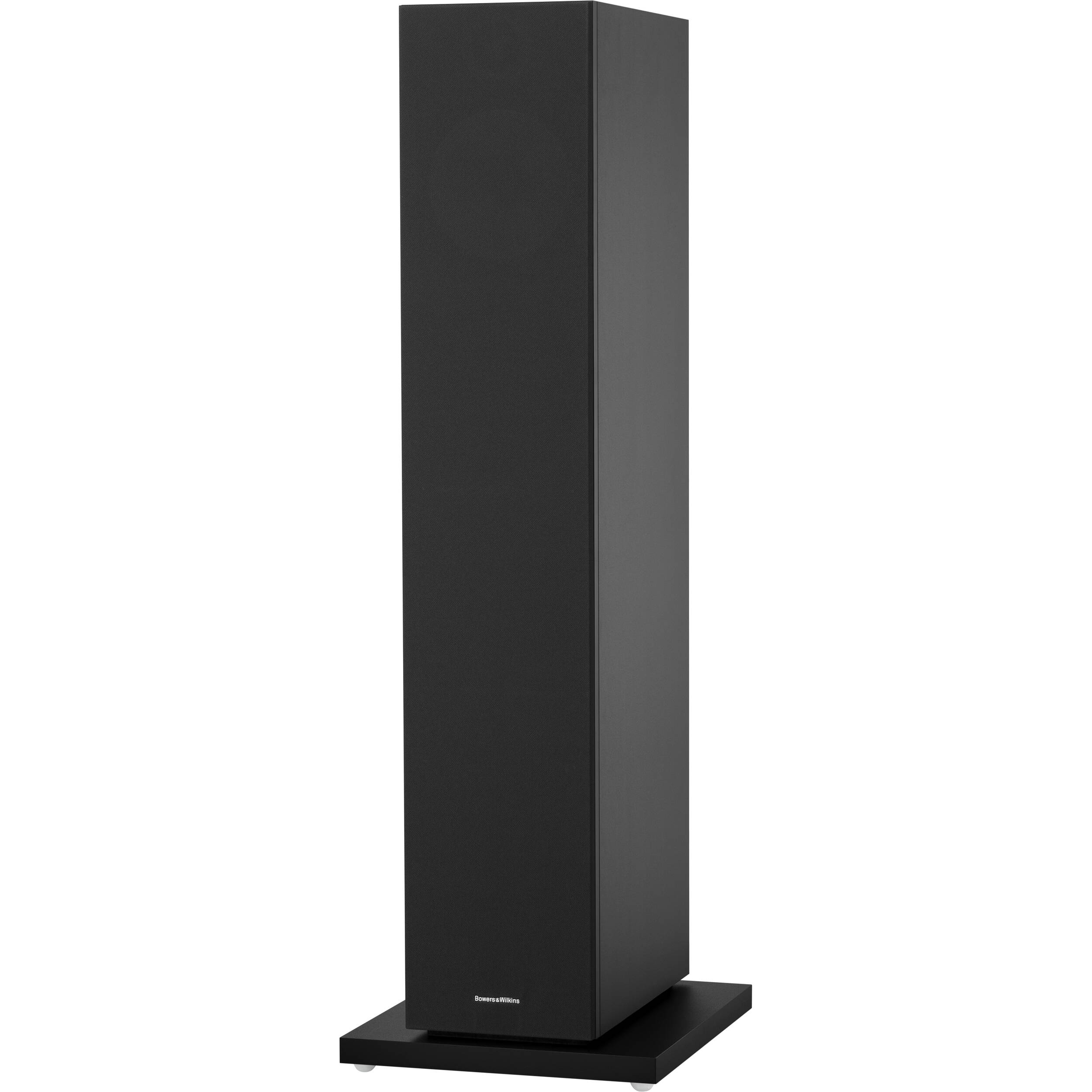 Bowers & Wilkins 603 S3 passive floorstanding speakers shown with sleek black cabinets and detailed speaker drivers.