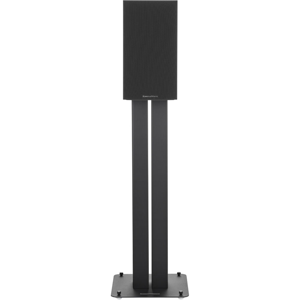 Bowers & Wilkins 607 S3 passive bookshelf speakers shown from the front, featuring black cabinets and detailed speaker drivers.