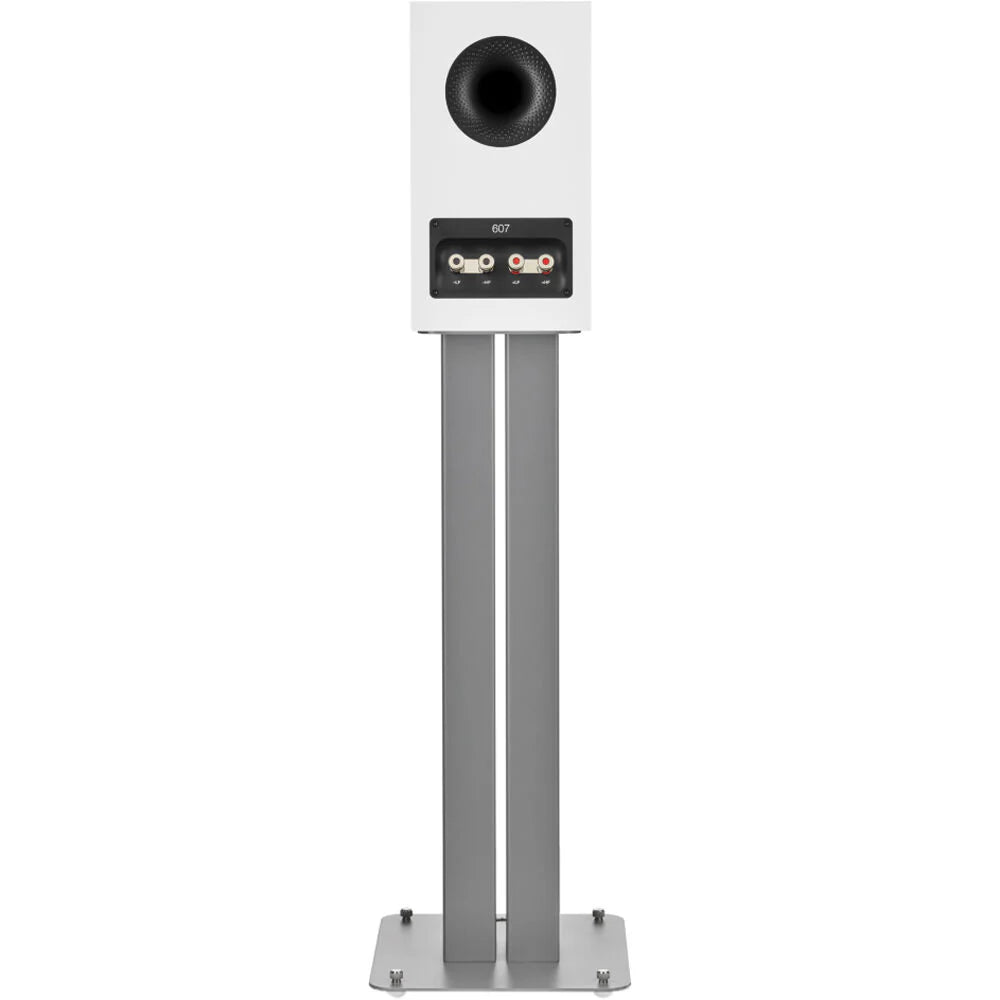 Bowers & Wilkins 607 S3 passive bookshelf speakers with black finish, shown on a white background.