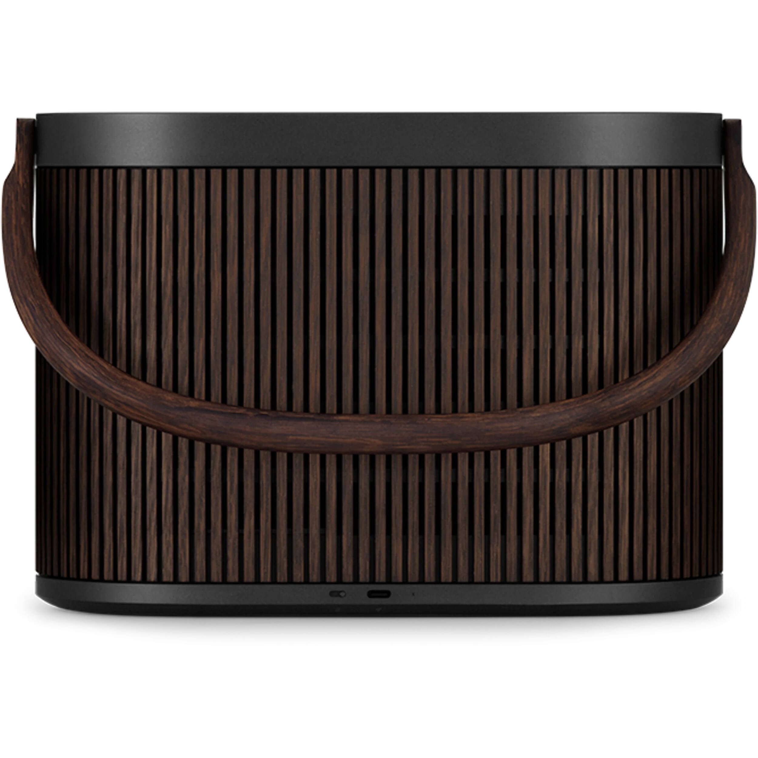 Bang & Olufsen Beosound A5 portable speaker with sleek design and fabric covering, showcasing premium audio quality and modern style.