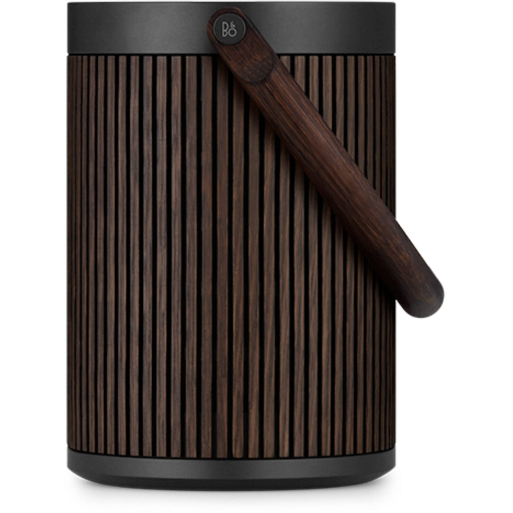 Bang & Olufsen Beosound A5 portable speaker with sleek design and fabric finish, showcasing its modern, high-quality audio device.