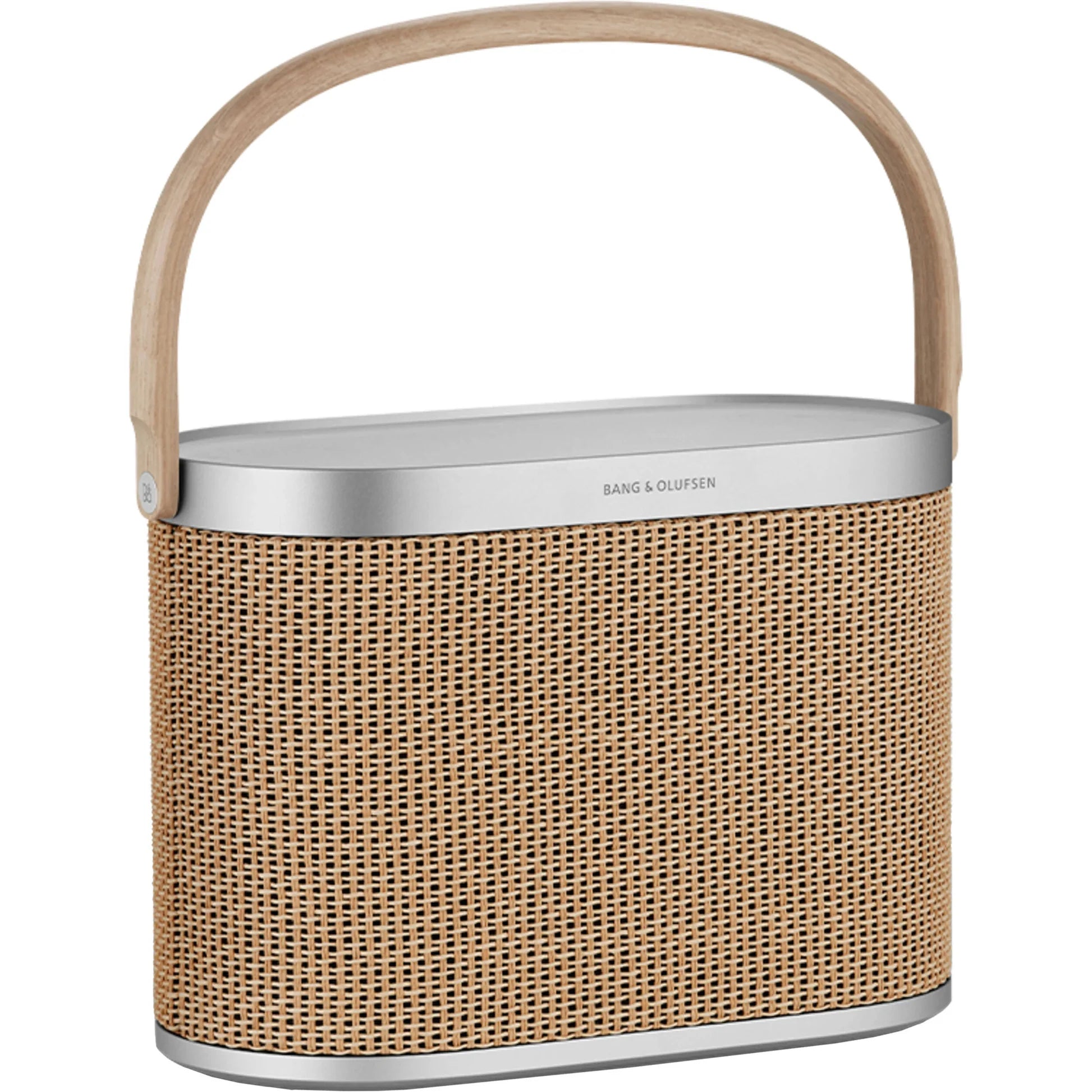 Bang & Olufsen Beosound A5 portable speaker with sleek design and fabric grille, ideal for high-quality wireless audio.