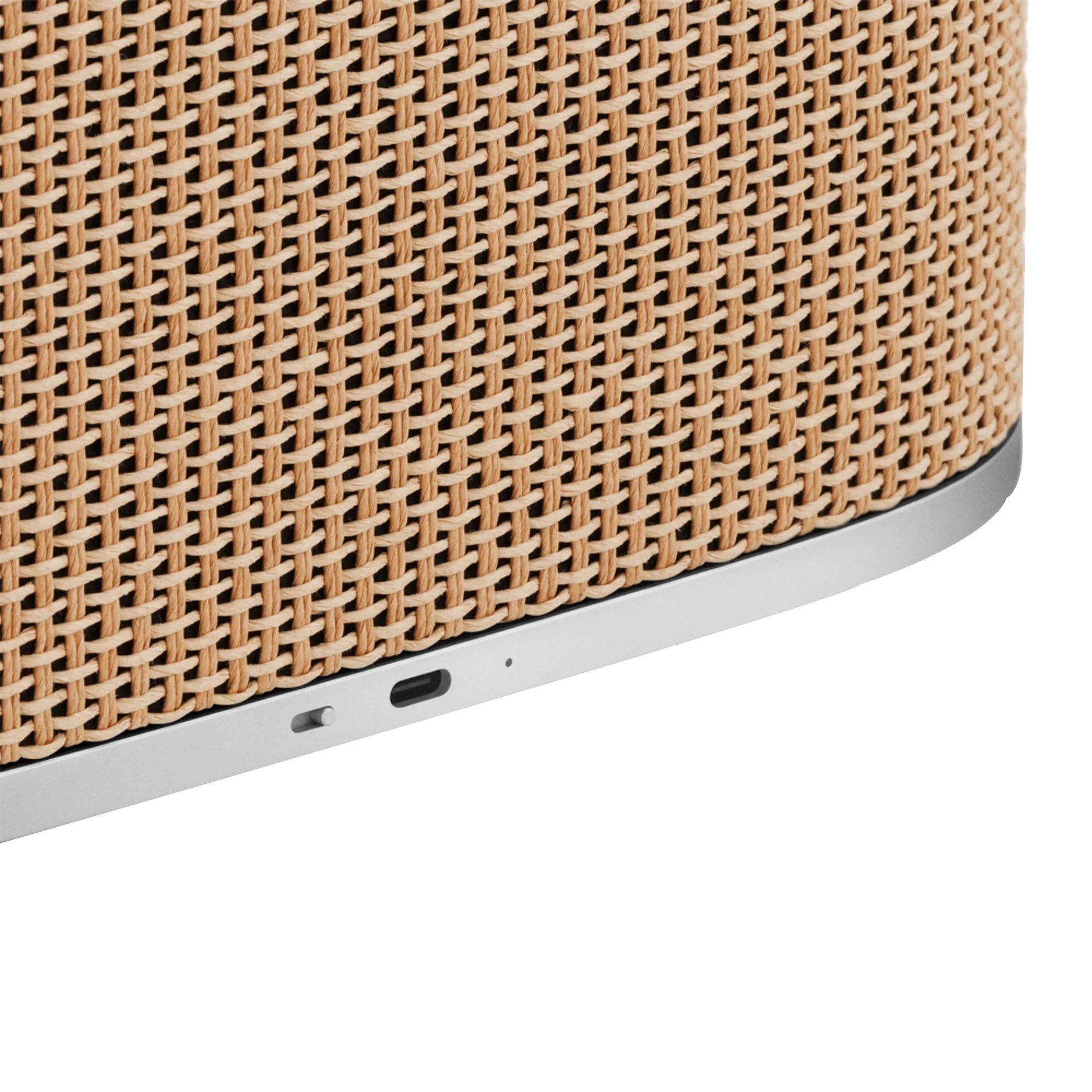 Bang & Olufsen Beosound A5 portable speaker with sleek design and fabric covering, ideal for high-quality wireless sound.