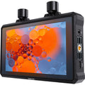 Hollyland Mars M1 Enhanced video monitors set with two compact, wireless HDMI transmitters and receivers for professional video monitoring.
